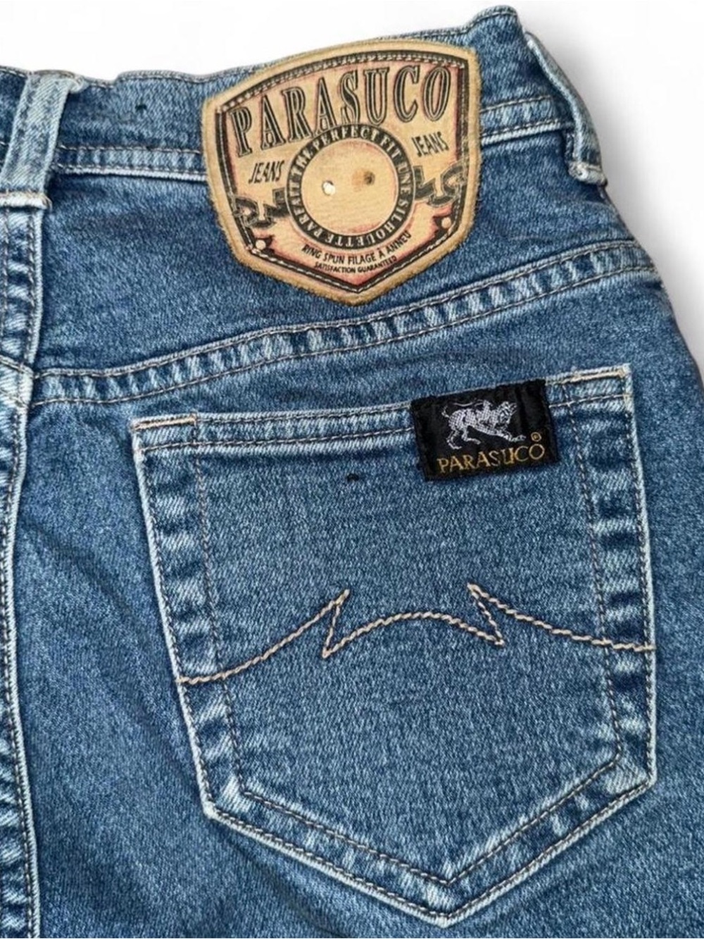 VTG 90s Parasuco Jeans Women 26x30” High Rise Straight Street Couture Hong Kong - Picture 3 of 6